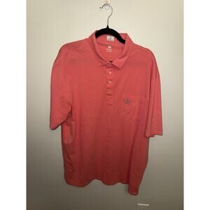 Johnnie-O Hangin’ Out Polo Shirt Mens 2XL Pink Short Sleeve Course Logo Sleeve